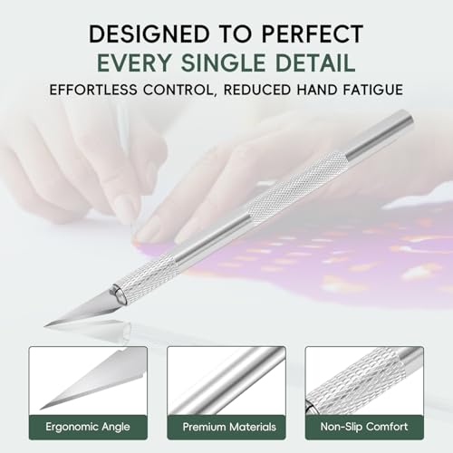 image for Oebruel 16 Pcs Professional Craft Knife Set, Precision Craft Knife wit