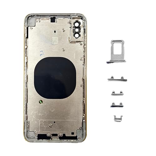 Smartex® Chasis de Vidrio + Carcasa Trasera y Botones Laterales Compatible con iPhone XS MAX Back Cover + Frame (Blanco)