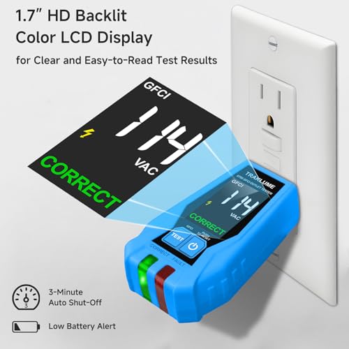Image of GFCI Outlet Tester with LCD Display Polarity Tester GFCI Receptacle Tester
