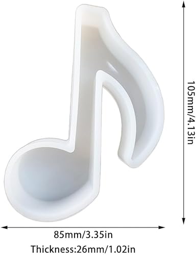 Miniatura 2 de Duawenki Molde de silicona con forma de nota musical para hacer jabón cuentas de aroma para automóvil colgante vela resina