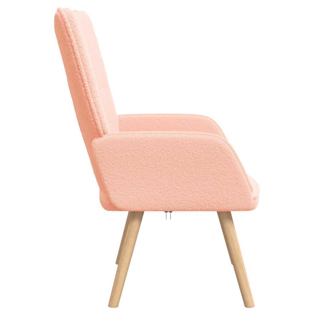 Fotel różowy, 62 x 67 x 95,5 cm, tkanina Sherpa, przytulny fotel do sypialni, salonu, fotel do czytania, wygodne krzesło, do wnętrz