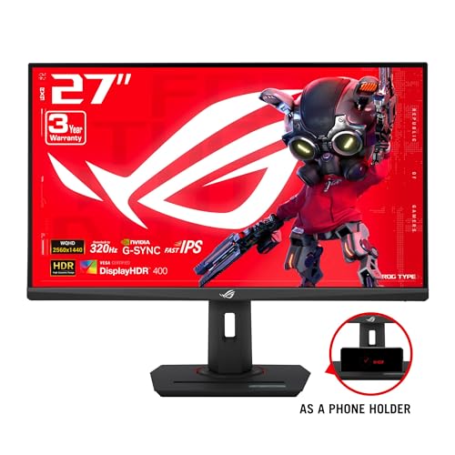 undefined ASUS ROG Strix 27” 1440P USB-C HDR Gaming Monitor (XG27ACMS) – QHD (2560 x 1440), 320Hz, 0.3ms, Fast IPS, Extreme Low Motion Blur Sync, G-SYNC Compatible, DisplayWidget, Tripod Socket, 3 yr Warranty の商品画像 8