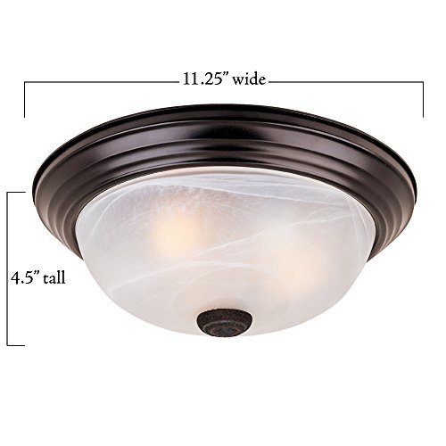 Designers Fountain 11 Inch 2-Light Flush Mount Ceiling Light Fixture, Oil Rubbed Bronze, 1257S-Orb-Al #TOP4