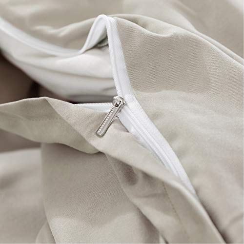 Uhsupris Khaki Duvet Covers King Size 3Pcs Solid Color Bedding Set With Zipper&Corner Ties (No Comforter) #TOP5