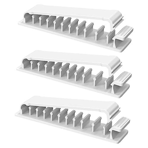 3 unidades clips organizadores de cables adhesivos para escritorio miniatura 1