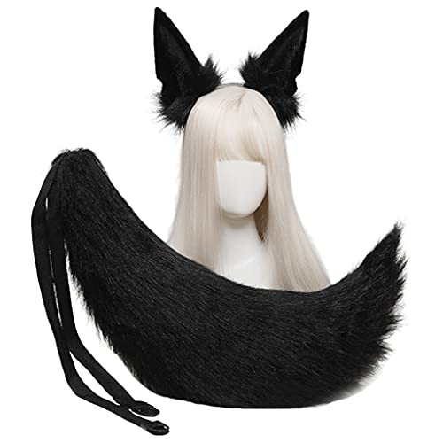 Serre-tête oreilles de loup en peluche Halloween déguisement fête bandeau fait main cosplay