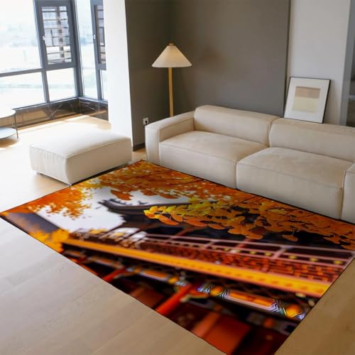 Tapis ginkgo d'automne lavable en machine avec dossier antidérapant - 3