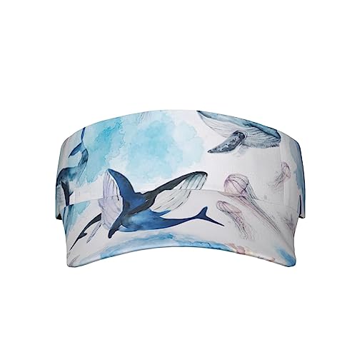 Casquette de protection solaire pour plage motif baleine méduse