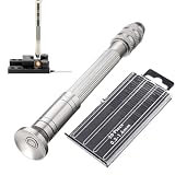 EaseSunny Mini taladro de mano de 0,3 a 3,2 mm, tornillo de banco de aleación de aluminio con 20 brocas para madera y plástico, modelo de bricolaje, fabricación de joyas, color plateado