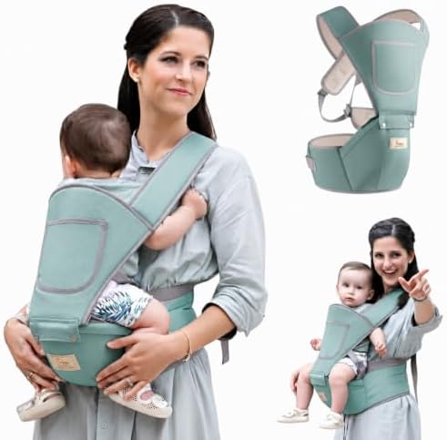 Canguru Ergonomico Bebe 2 em 1 Com Apoio de Cintura Hipseat Carre...
