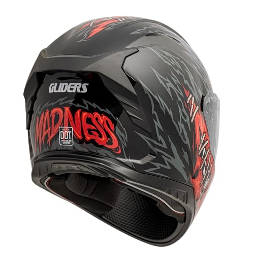 Gliders Vector DV D1 Full Face Helmet Black Black with White and Red - Image 5
