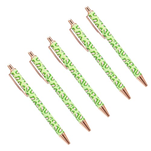 HUAJINGKEJI 5Pieces Leopards Print Ballpoint Pen for Women, Office Writing Tool Retractable Ballpoint Pen with Pen
