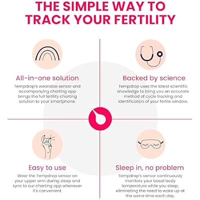 Tempdrop Wearable Ovulation Tracker Basal Body Temperature Monitor to Help Get Pregnant Sleep Sensor with App for Fertility, Hormone, Period & Cycle Tracking