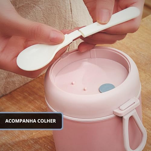 Pote Térmico Com Colher Para Alimentos Pote Térmico para Frutas e Sopa Em Aço Inox 530ml (Verde)