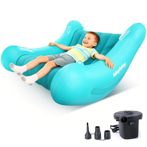 Eduplatoy lnflatable Couch Rocking Chair for Kids: Sensory Chair for Autistic ADHD Child - Soft Comfy Rocker Chairs Indoor Playroom Outdoor - Sensory Room Must Have Toys Includes Electric Air Pump