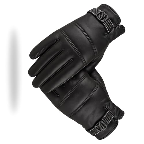 Image of TLN Genuine Leather Gloves for Men | Premium Soft & Warm Winter Gloves | Stylish Driving, Biking & Riding Gloves | Durable Hand Gloves for Outdoor, Motorcycle & Daily Use