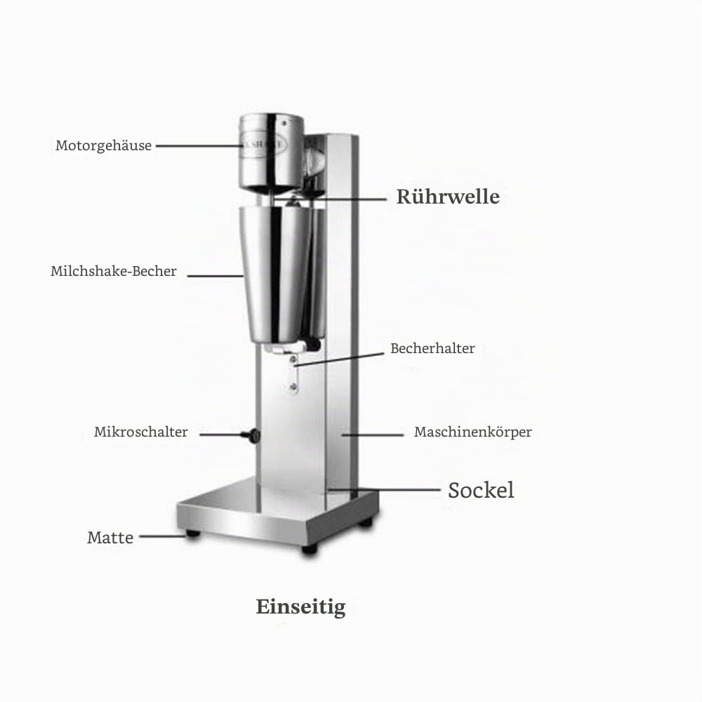 650ML Catering Elektrische Standmixer Milchshaker mit Edelstahl für Eiweiß, Gewerbliche Milchshakemaschinen (180W, 18000RPM, 220V EU Stecker)