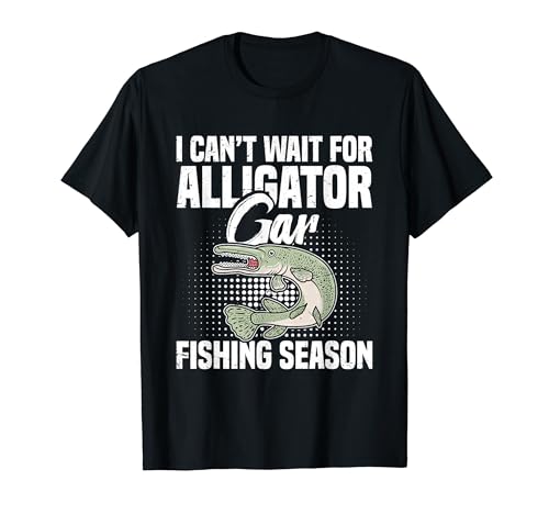 Alligator Gar Fisherman Rod & Reel T-Shirt