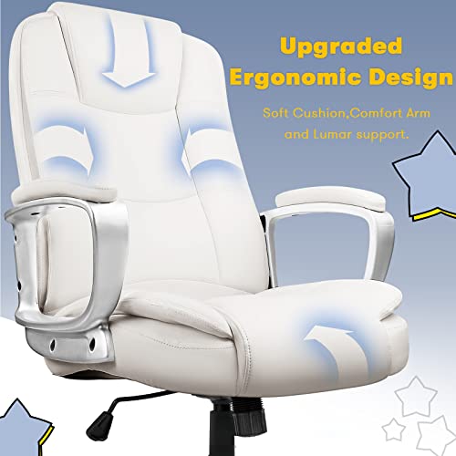 Ofika Home Office Chair, 400Lbs Ergonomic Desk Chair, Adjustable Task Chair For Lumbar Back Support, Computer Chair With Rolling Swivel And Armrest, Modern Executive High Back Leather Chairs #TOP3