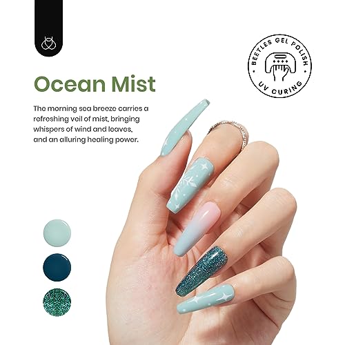 Image of Beetles Green Gel Nail Polish Set - 6 Colors Green Gray Blue Glitter Nail Gel Polish Soak off Uv Gel Nail Art Manicure Gifts for Women