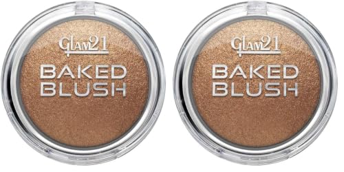 Image of Glam21 Baked Blusher | Highly Pigmented, Long Lasting | Illuminating Glow Finish | Smooth & Blendable Texture |Stays up to 8 hours | For All Skin Types | 6gm | Shade-08 (Pack of 2)
