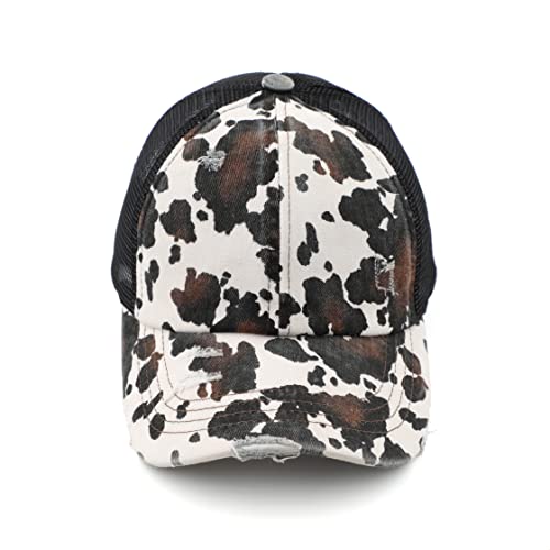 Image of C.C Exclusives Hatsandscarf Washed Distressed Cotton Denim Ponytail Hat Adjustable Baseball Cap (BT-13)
