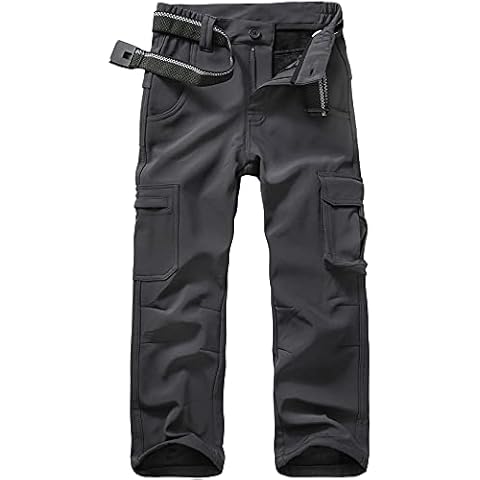 Jessie Kidden Kids Boys Girls Youth Waterproof Windproof Hiking Ski Snow Pants Elastic Waist Warm Insulated Fleece Lined Winter Pants 9020 Dark grey XL Cover