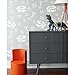 RoomMates RMK12061WP Gray and White Dinosaur Bones Peel and Stick Wallpaper