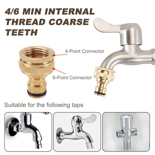 BSITSSS 3 x Tap Adapter, Tap Adapter for Hose Pipe Brass Garden Hose Quick Connector Thicken - Image 3