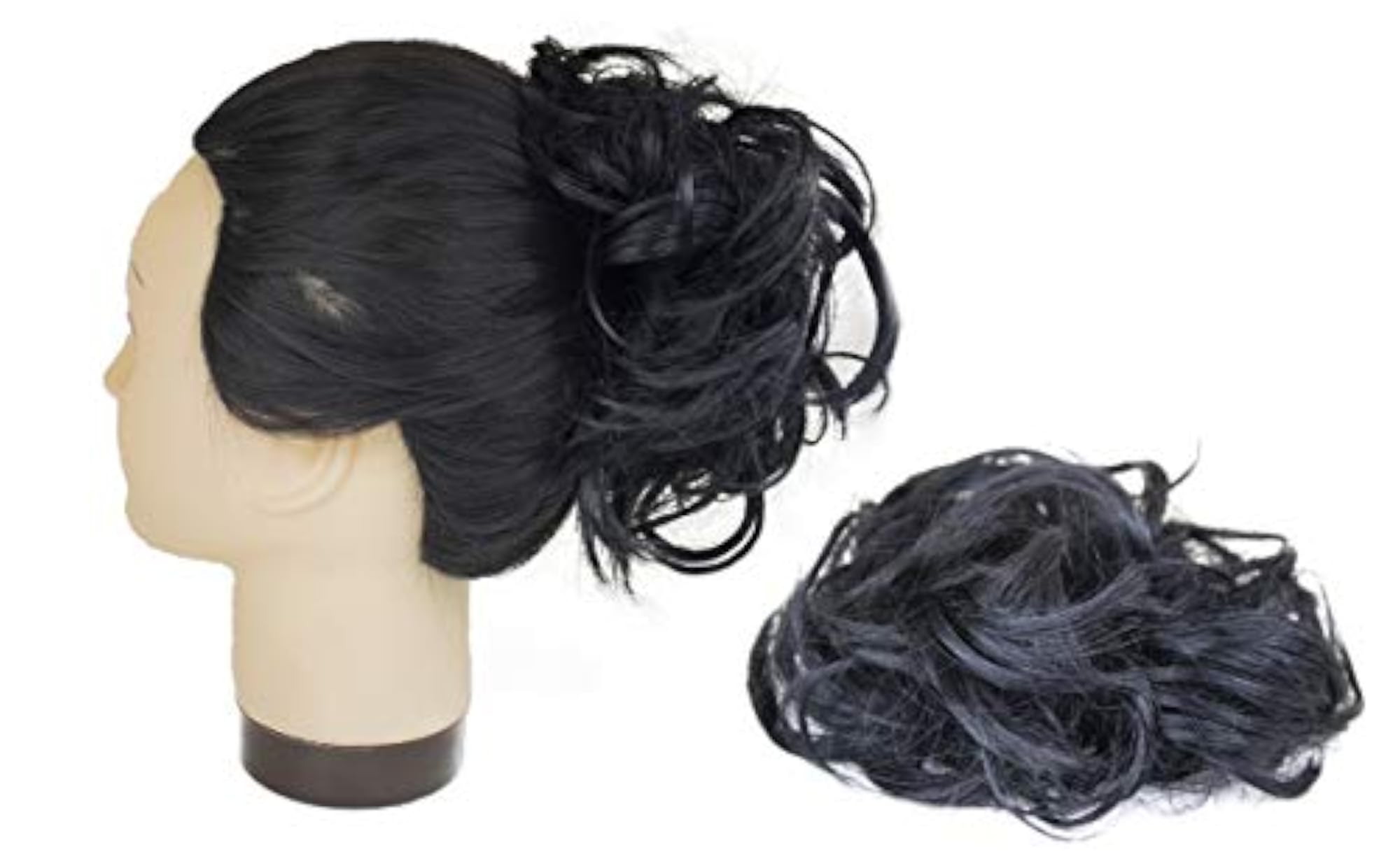 Women's Curly Messy Bun Hair Scrunchie Extensions, 2 Pcs