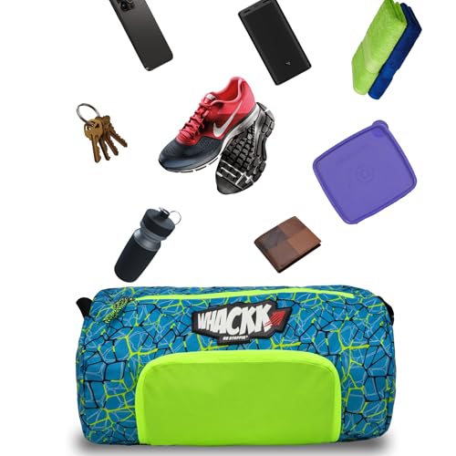 Image of Whackk Track R39 Green 31L Gym Bag, Sports Duffle Bag with Shoe Pocket, Adjustable Strap, Lightweight Multipurpose Travel Bag