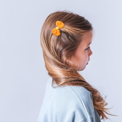 Image of SYGA 10-Piece Baby Hair Clip Set for Girls Delicate Bows, Flowers, and Heart Patterns Hair Pin Soft and Charming - Orange