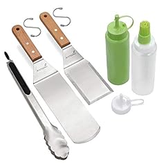 Wooden handle set + tongs and bottles