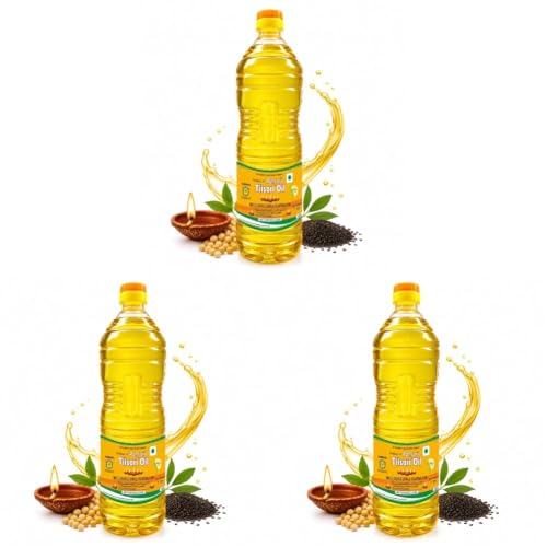 Image of Pansari Tiisari Til Oil 1000ml | Special Deepam Oil for Puja, Rituals & Festivals | Long-Lasting Aroma (Pack of 3)