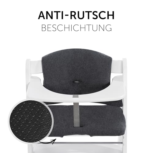 hauck Highchair Pad Select, Charcoal - Hochstuhl Sitzkissen Kompatibel mit Alpha+, Beta+, Arketa Holzhochstuhl, 6-36 Monate, Anti-Rutsch, Doppelte Polsterung, Einfache Befestigung