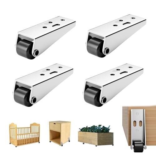 Roues pour déplacer des meubles, 4 roues universelles Mini fixes avec vis incluses pour ustensiles de cuisine, appareils ménagers et petits meubles