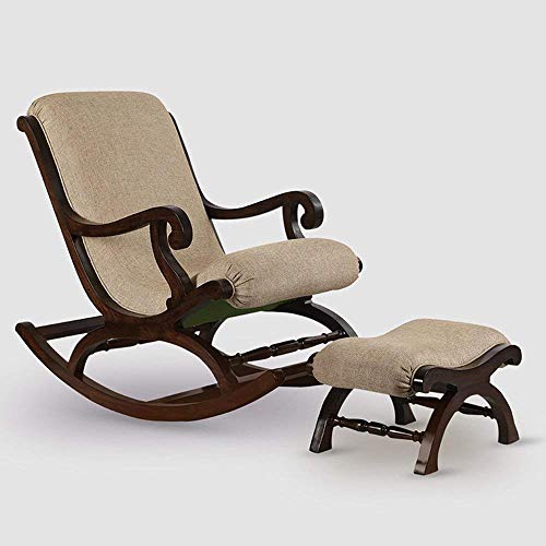 Urbane Crafts Handmade Wooden Rocking Chair/Relax Chair with Cush...