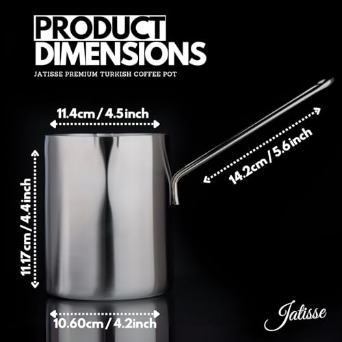 Jatisse Cafeteira turca de 978 g - Cafeteira turca - Chai Pot - Panela de café árabe - Panela de caf