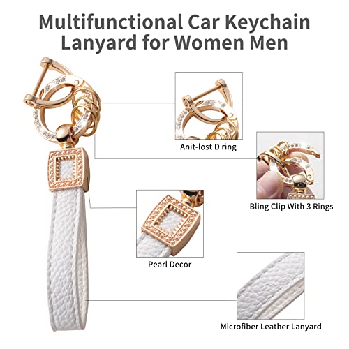 image for CACARLIKE for Hyundai Key Fob Cover with Leather Lanyard, Car Key Fob 