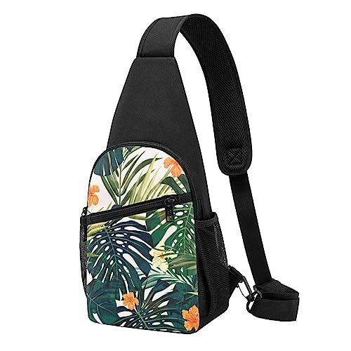 Sac de poitrine motif floral hawaïen finitions soignées pour sport
