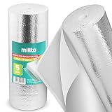 Millto Heizkörper Reflexionsfolie Selbstklebend 3 mm x 0,5 m x 5 m Isolierfolie Wandisolierung Reflexionsplatte Reflektionsfolie Isoliermatten Thermomatte Alufolie Dämmfolie Isolierung