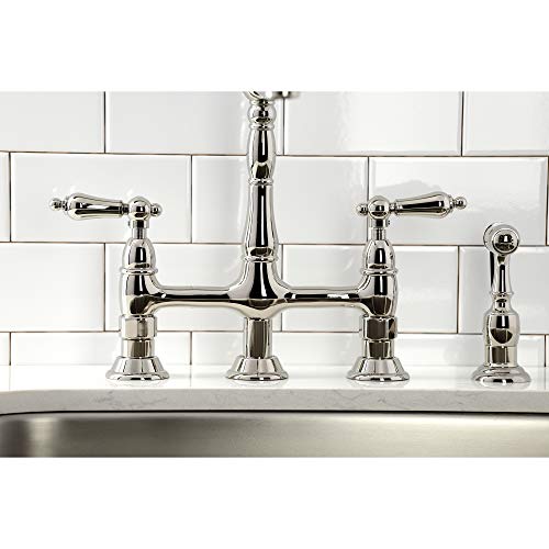Kingston Brass Ks1276Albs Heritage Bridge Kitchen Faucet, Polished Nickel #TOP3