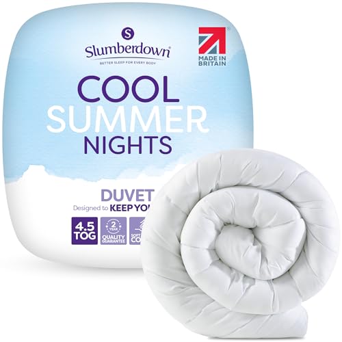 Slumberdown Cool Summer Nights 4.5 Tog Double Duvet -Lightweight & Breathable Summer Duvet for Hot Nights | UK-Made Double Quilt, Non-Allergenic & Washable (200 x 200cm)