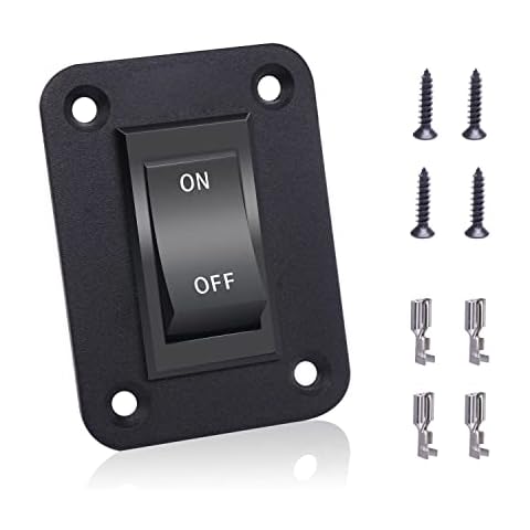 mankk On-Off Switch 12V 20A 4 Pins DPST Rocker Switch Panel RV Light Switch for RV Trailers Camper Boats KCD2-7-201-B1-DZ Cover