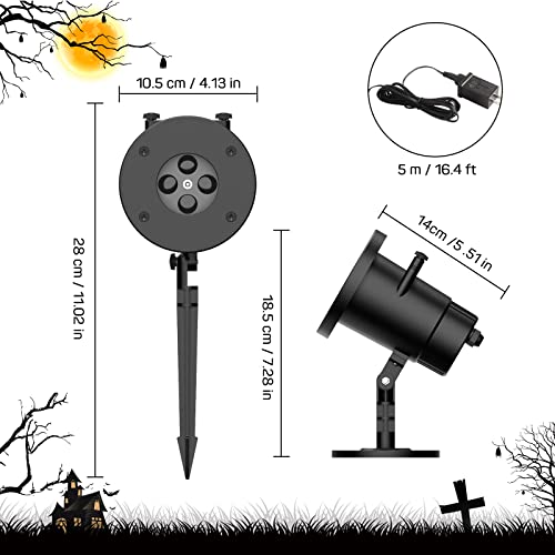 Dr. Prepare Halloween Projector Lights Outdoor, Scary Halloween Ghost Projector Show With 12 Dynamic Patterns, Waterproof Spooky Halloween Decorations Outdoor Indoor For Holiday Christmas Party House #TOP6