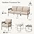 HERA'S HOUSE 4 Pieces Patio Furniture Set, 1 x 3-Seat Outdoor Sofa, 2 x Armchairs,1 x Wood-Like Nesting Coffee Table, All Weather Patio Conversation Set with Ultra Thick Comfy Cushion
