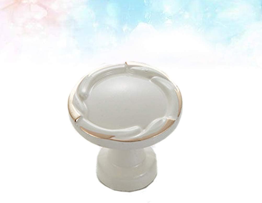 knobs,Cabinet Knobs, Ceramic Pull Handle Knobs Door Knobs4pcs Round Delicate Bar Simple Fashion Drawer Practical Furniture Wardrobe Grip (6510 Single Hole White)