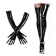 BDSMJOY Latex Dessous für Sex Damen Wetlook Bodysuit Dessous Sexy Set,mit Latex Snocks Damen Unterwäsche & Handschuhe,Latex Catsuit Reizwäsche Kostüme für Erwachsene Clubwear Lingerie Kleider (M)