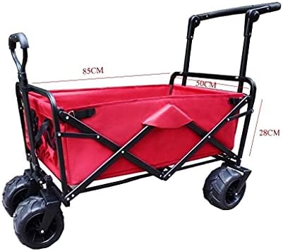 Portable Beach Wagon Heavy Duty Foldable Garden Cart Garden Trolley Folding Wagon Pull Wagon Hand Cart Folding Cart Wagon Truck Wheelbarrow (B)