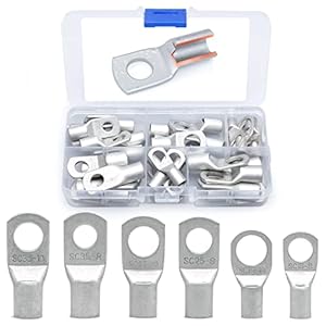 Wirefy 30 PZ Capicorda Elettrici in Rame Stagnato – Terminali Occhiello Crimpare – Connettori Anello – 16-35 mm²